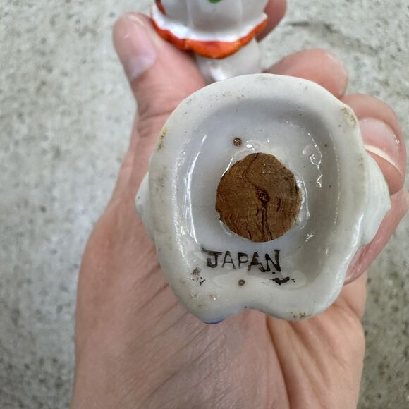 Vintage Sad Circus Clown Ceramic Salt Pepper Shakers Japan 2.5" Polka Dot - Picture 8 of 10